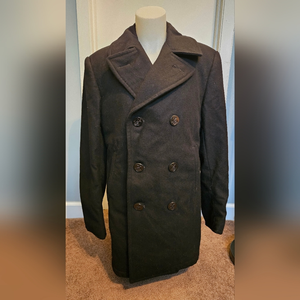 DSCP Quarterdeck Collection US Navy Men's Wool Peacoat Black 40L